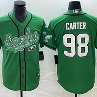 Men's Philadelphia Eagles Jalen Carter #98 Kelly Green Game Jersey1 Joint Edition