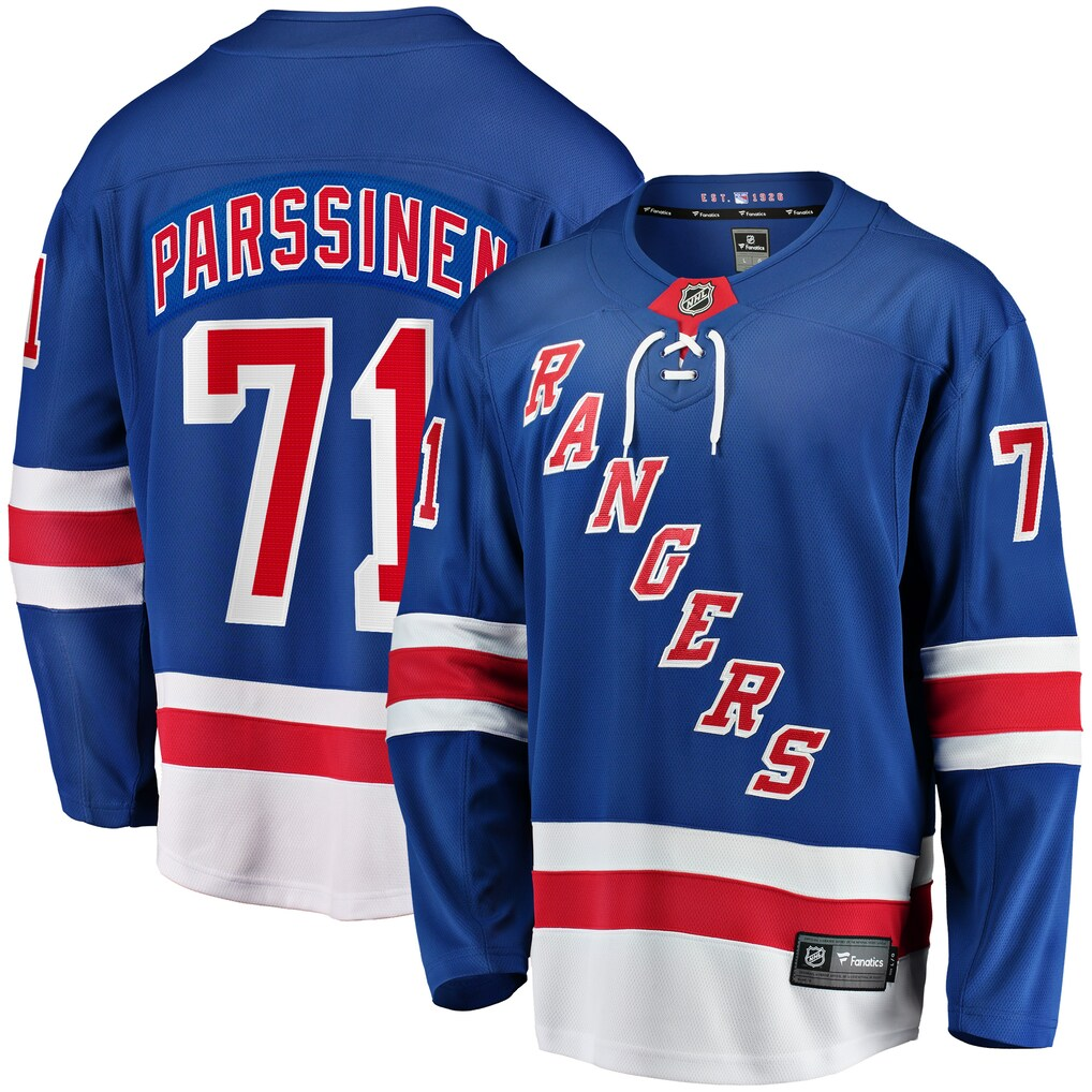 Men's New York Rangers Juuso Parssinen #71 Fanatics Blue Home Breakaway Jersey