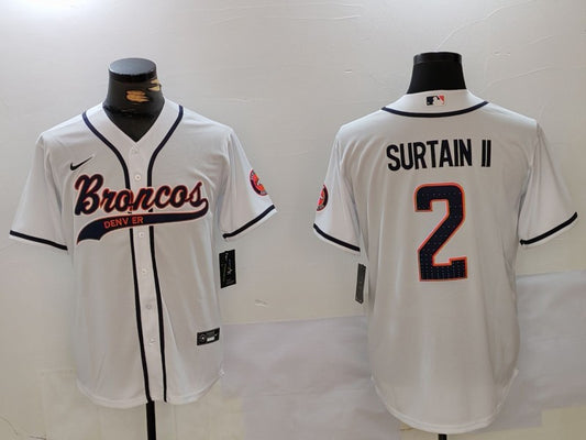 Men's Denver Broncos Patrick Surtain II #2 White Game Jersey1