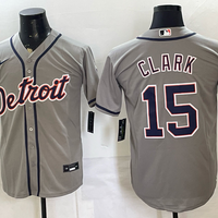 Men's Detroit Tigers Max Clark #15 Gray Replica Player Jersey