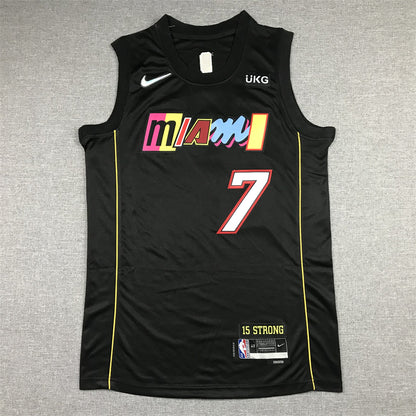 Men's Miami Heat Kyle Lowry #7 Black Swingman Player Jersey1 - City Edition