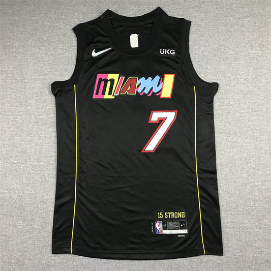 Men's Miami Heat Kyle Lowry #7 Black Swingman Player Jersey1 - City Edition