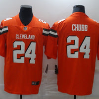 Men's Cleveland Browns Nick Chubb #24 Orange Game Jersey1