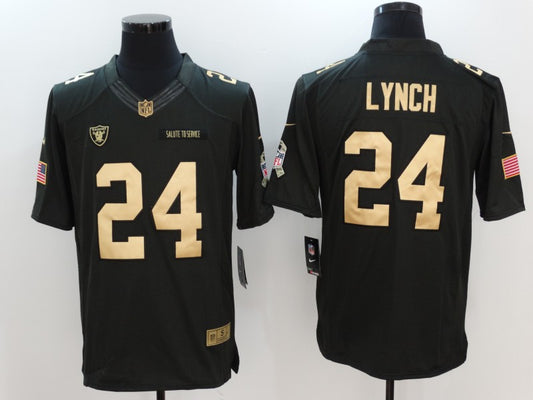 Men's Las Vegas Raiders Marshawn Lynch #24 Black Player Jersey1