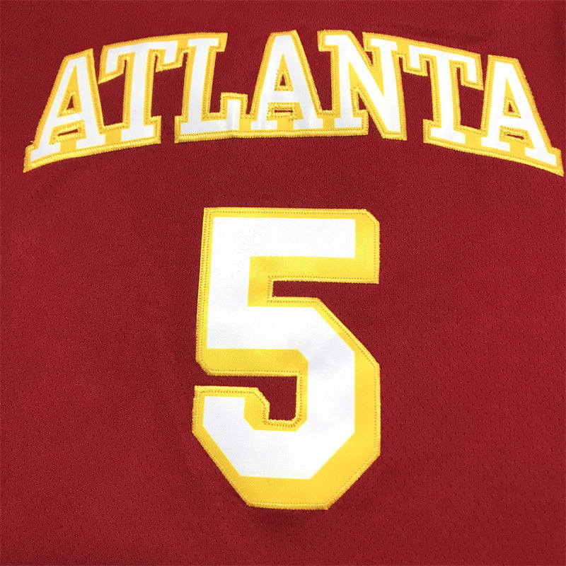 Men's Atlanta Hawks Dejounte Murray #5 Red Swingman Jersey1 - Icon Edition