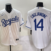 Men's Kansas City Royals Jac Caglianone #14 White Home Limited Player Jersey