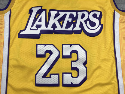 Men's Los Angeles Lakers LeBron James #23 Yellow Swingman Jersey1