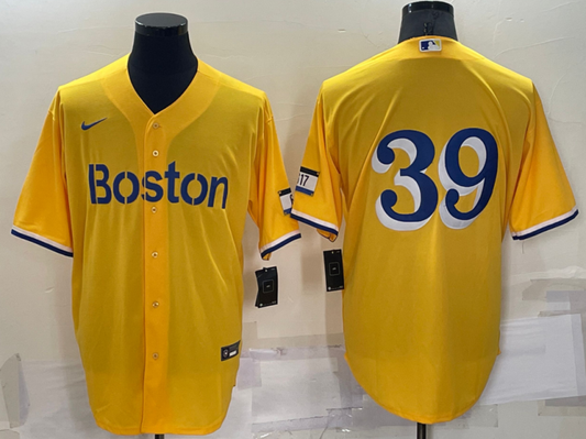 Men's Boston Red Sox Christian Arroyo #39 Gold City Connect Replica Player Jersey1