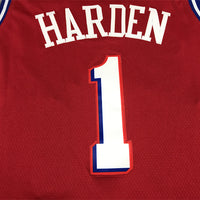 Men's Philadelphia 76ers James Harden Red Fastbreak Replica Player Jersey1