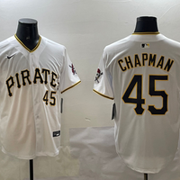Men's Pittsburgh Pirates Aroldis Chapman #45 White Home Limited Player Jersey1
