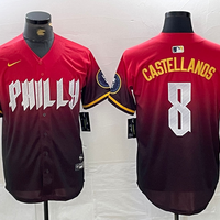 Men's Philadelphia Phillies Nick Castellanos #8 Red 2024 City Connect Limited Player Jersey1