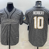 Men's Los Angeles Chargers Justin Herbert #10 Gray Game Jersey1 Joint Edition