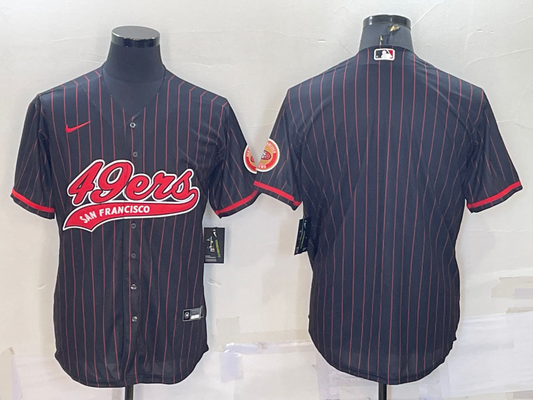 Men's San Francisco 49ers Black Blank Player Jersey1