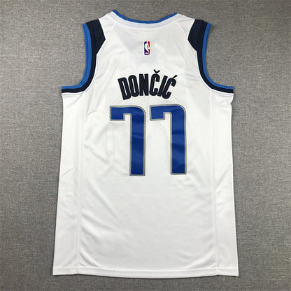 Men's Dallas Mavericks Luka Doncic #77 NBA White Replica Jersey1