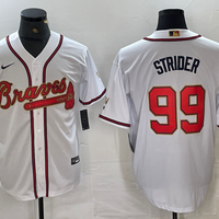 Men's Atlanta Braves Spencer Strider #99 White Replica Game Jersey1