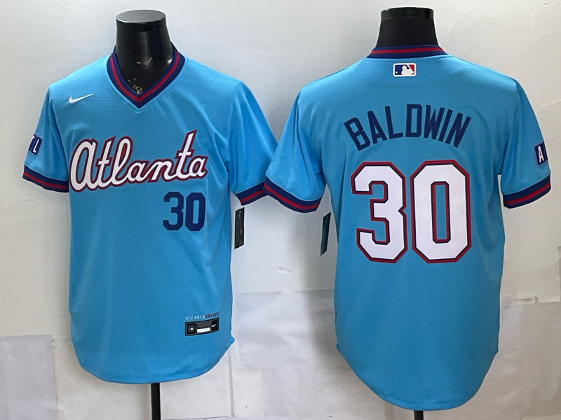 Men's Atlanta Braves Drake Baldwin #30 Powder Blue 2026 City Connect Stadium Jersey