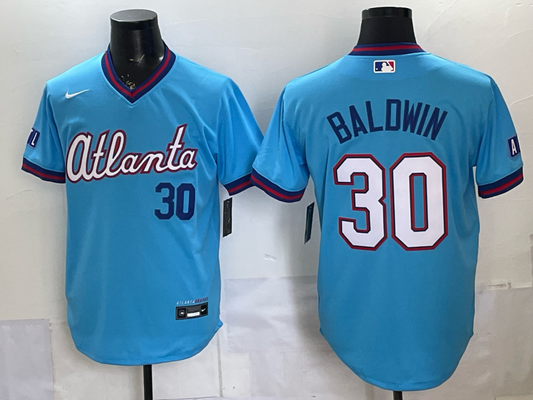 Men's Atlanta Braves Drake Baldwin #30 Powder Blue 2026 City Connect Stadium Jersey