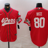 Men's San Francisco 49ers Jerry Rice #80 Scarlet Game Player Jersey1