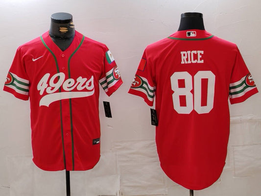 Men's San Francisco 49ers Jerry Rice #80 Scarlet Game Player Jersey1