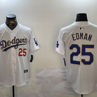 Men's Los Angeles Dodgers Tommy Edman #25 White Game Player Jersey1