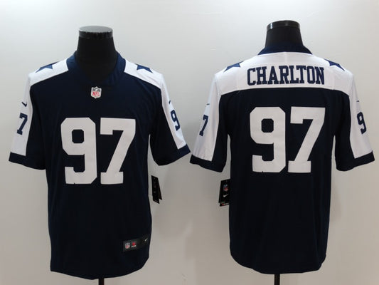 Men's Dallas Cowboys Taco Charlton #97 Navy Game Player Jersey1