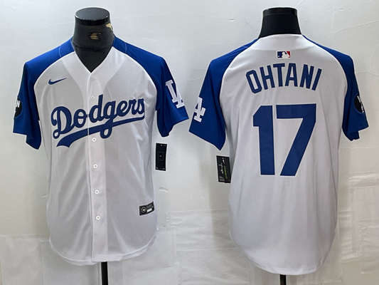 Men's Los Angeles Dodgers Shohei Ohtani White Limited Player Jersey1