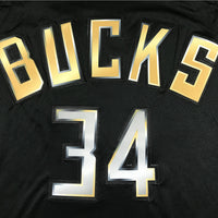 Men's Milwaukee Bucks Giannis Antetokounmpo #34 Black Swingman Jersey1