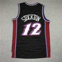 Men's Utah Jazz John Stockton Black 1998-99 Hardwood Classics Swingman Jersey1