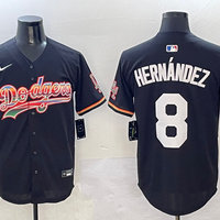Men's Los Angeles Dodgers Enrique Hernandez #8 Black Team Player Jersey