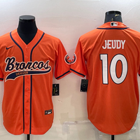Men's Denver Broncos Jerry Jeudy #10 Orange Game Jersey1 Joint Edition
