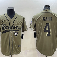 Men's Las Vegas Raiders Derek Carr #4 Olive 2022 Salute To Service Limited Jersey1 Joint Edition