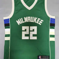Men's Milwaukee Bucks Khris Middleton #22 Green Fast Break Road Replica Jersey1