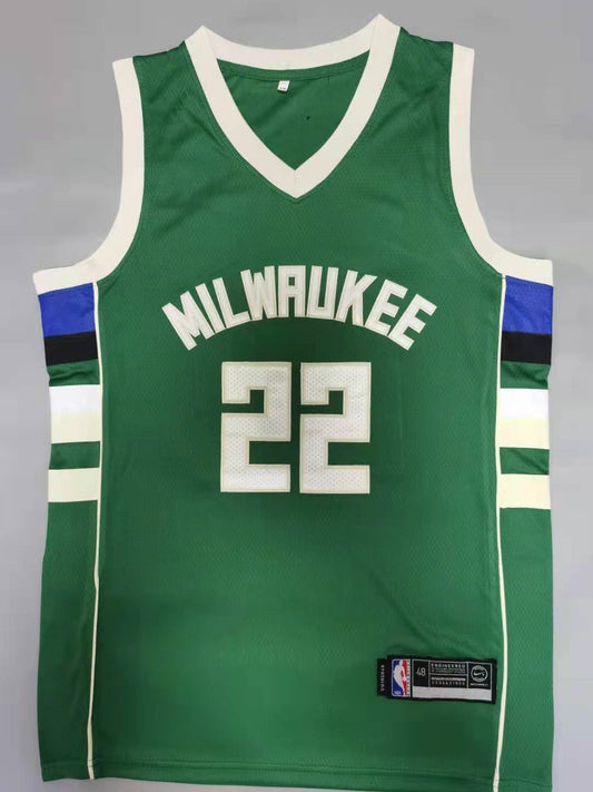 Men's Milwaukee Bucks Khris Middleton #22 Green Fast Break Road Replica Jersey1
