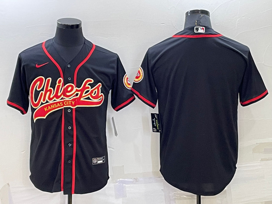 Men's Kansas City Chiefs Black Blank Jersey1