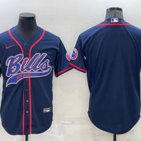 Men's Buffalo Bills Navy Blank Jersey1