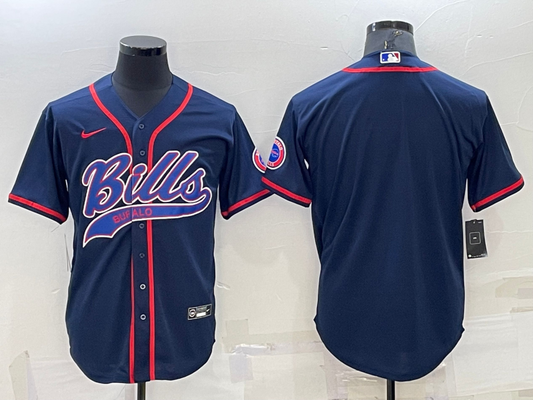 Men's Buffalo Bills Navy Blank Jersey1