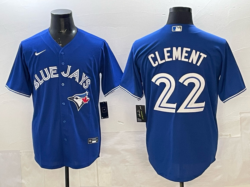 Men's Toronto Blue Jays1 Ernie Clement #22 Rush Blue Replica Player Jersey