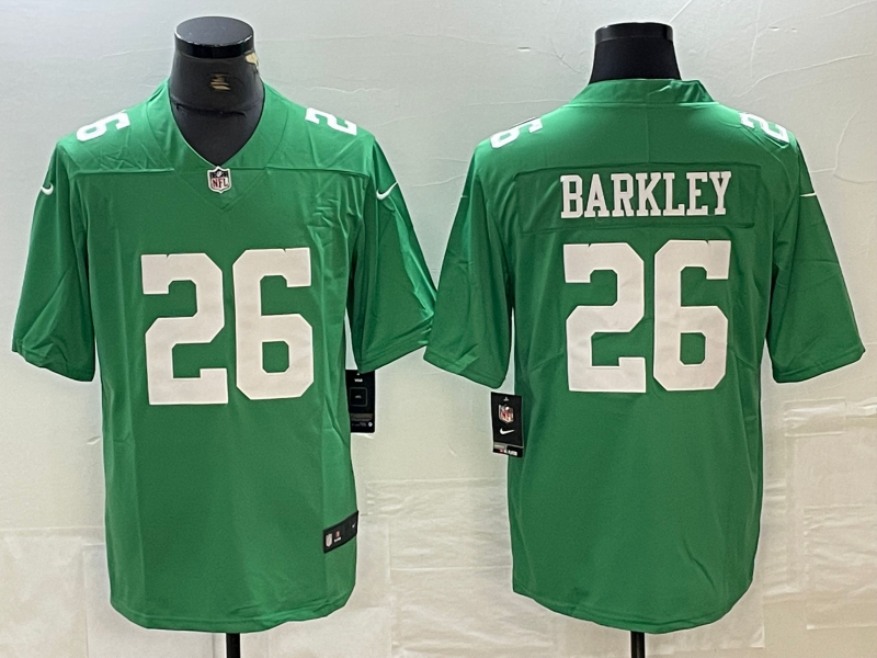 Saquon Barkley #26 Philadelphia Eagles Kelly Green Game Player Jersey - JerseysFreak