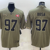 Men's San Francisco 49ers Nick Bosa #97 Olive 2022 Salute To Service Retired Player Limited Jersey1