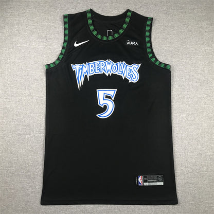 Men's Minnesota Timberwolves Anthony Edwards #5 Black Swingman Jersey1