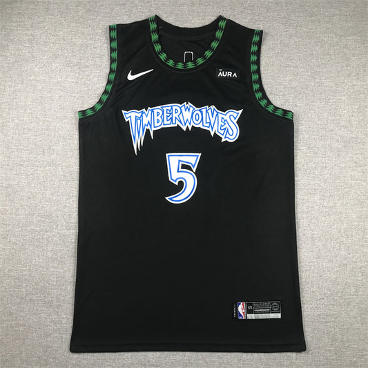 Men's Minnesota Timberwolves Anthony Edwards #5 Black Swingman Jersey1