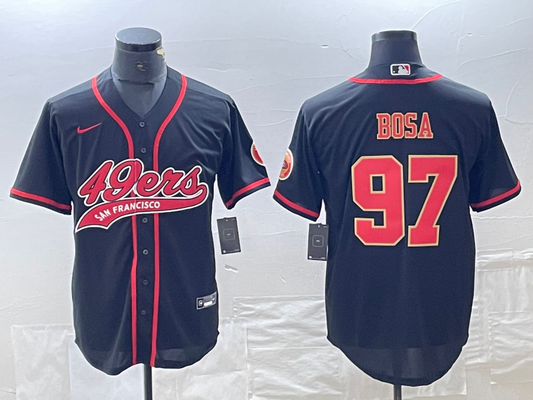 Men's San Francisco 49ers Nick Bosa #97 Black Fashion Jersey1 Joint Edition
