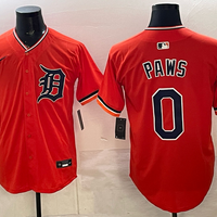 Men's Detroit Tigers Paws #0 Orange Limited Player Jersey