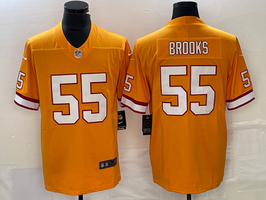 Men's Tampa Bay Buccaneers Derrick Brooks #55 Orange Throwback Game Jersey1