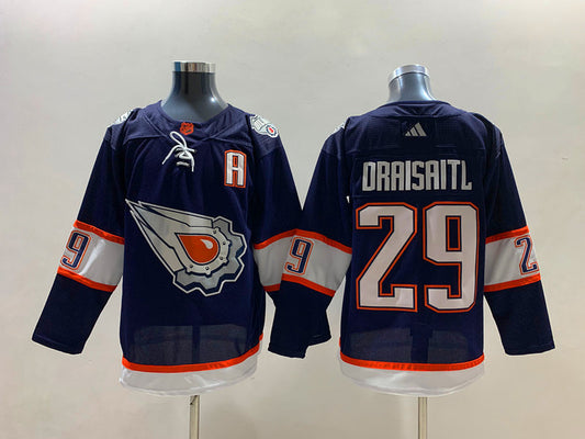 Men's Edmonton Oilers Leon Draisaitl #29 Navy Breakaway Jersey1