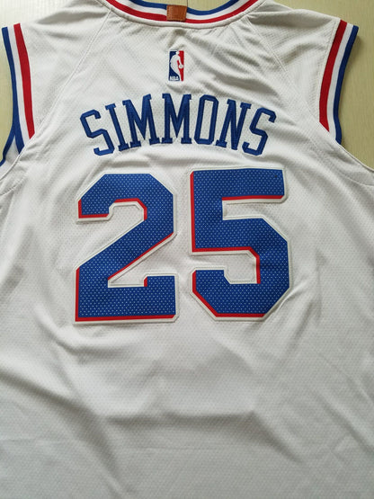 Men's Philadelphia 76ers Ben Simmons #25 White Swingman Jersey1
