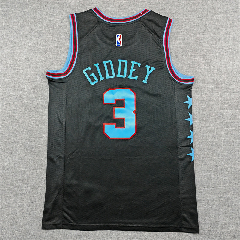 Men's Chicago Bulls Josh Giddey #3 Black 2025/26 Swingman Jersey - City Edition