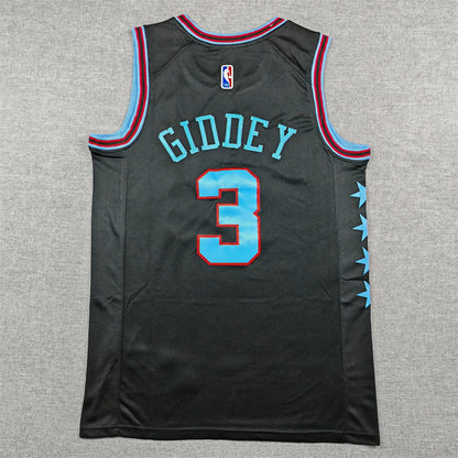Men's Chicago Bulls Josh Giddey #3 Black 2025/26 Swingman Jersey - City Edition