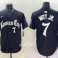 Men's Kansas City Royals Bobby Witt Jr. #7 Black Game Player Jersey