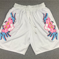 Men's Miami Heat Pink Panther White Basketball Shorts1